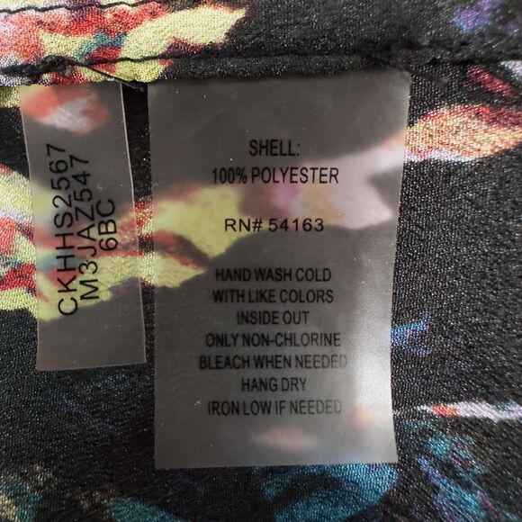 Calvin Klein Abstract Kaleidoscope Button Front Shirt Womens Large Artsy Boho - Picture 16 of 16